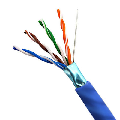kopen Groothandel 0.47mm FTP CAT5E kabel Blauw PVC jas Puur koper High Speed Netwerk kabel 1000FT online manufacture
