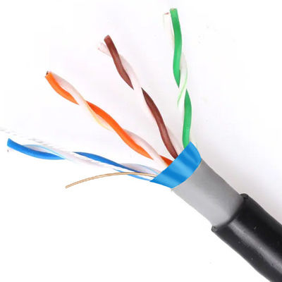 satın al 0.515mm Bakır Katı Dışarı Siyah PE PVC Kablo IEC61a156-5 CAT5E FTP 24AWG online manufacture