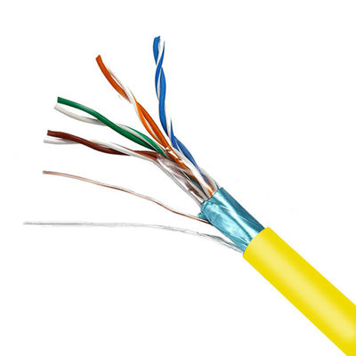 Mua 100MHz 24AWG FTP CAT5E Cáp màu vàng PVC áo khoác đồng Cáp trong nhà 1000ft online manufacture