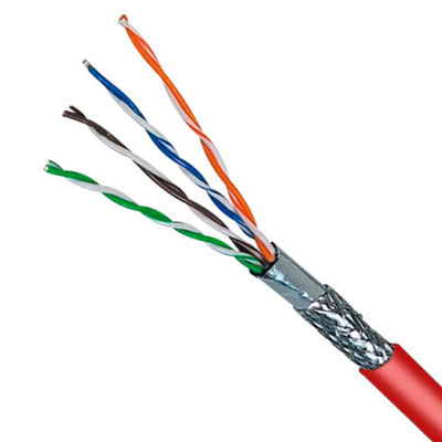 kupować Czerwony kabel LSZH 24AWG SFTP CAT5E Kabel 100MHz 100% miedziany 1000FT online manufacture