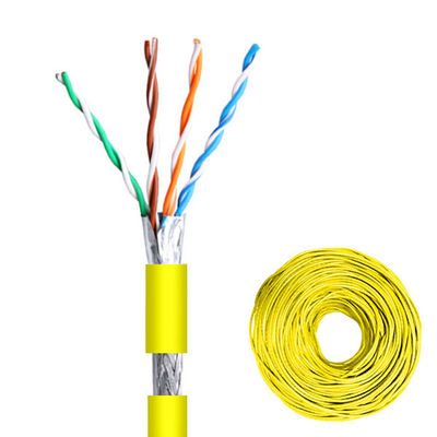 acheter Cable Ethernet en PVC jaune 100 MHz 0,51 mm Cable CAT5E SFTP 1000FT en cuivre pur online manufacture