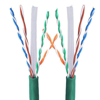 কেনা ইথারনেট ইউটিপি CAT6 ক্যাবল 4 জোড়া সবুজ পিভিসি জ্যাকেট unshielded 1000FT online manufacture