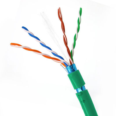 acheter 0.570mm Cat6 FTP 23AWG câble de réseau en cuivre avec veste en PVC vert online manufacture