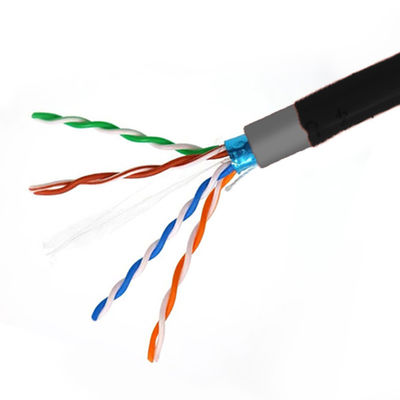 Купить 23AWG CAT6 FTP кабель Solid Outdoor Black PE+PVC Jacket Сетевой кабель 1000Ft online manufacture