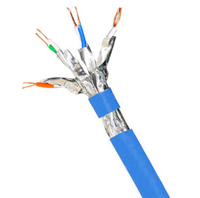 Buy 1000FT SFTP CAT6A Cable 23AWG LSZH Cable With Blue Jacket 500MHz 10Gbps Transmission online manufacture