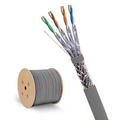 Buy Gray LSZH SFTP CAT7 Cable 23AWG Oxygen Free Copper Lan Cable 600MHz 1000FT online manufacture