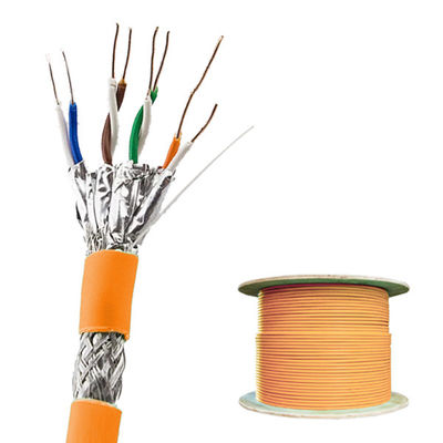 Buy 23AWG SFTP CAT7 Cable CPR Orange PVC Shielded Ethernet Cable Oxygen Free Copper online manufacture