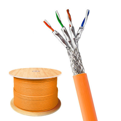Buy 100% Copper  SFTP CAT7A Cable Orange LSZH Ethernet Cable 10Gbps 1000FT online manufacture