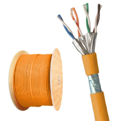 Beli CAT8 FFTP Oranyeu PVC Jacket Kabel Untuk 22AWG 40Gbps Pusat Data Kabel online manufacture