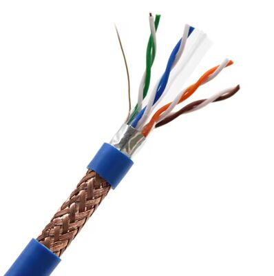 comprare Cavo di massa CAT8 FFTP 22AWG in rame solido 40Gbps 2000MHz LSZH Cavo LAN blindato per data center e reti industriali online manufacture